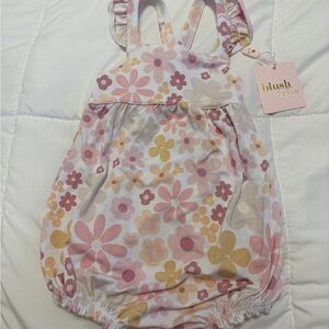 Blush Lotus Floral Romper - Pink, Yellow, White